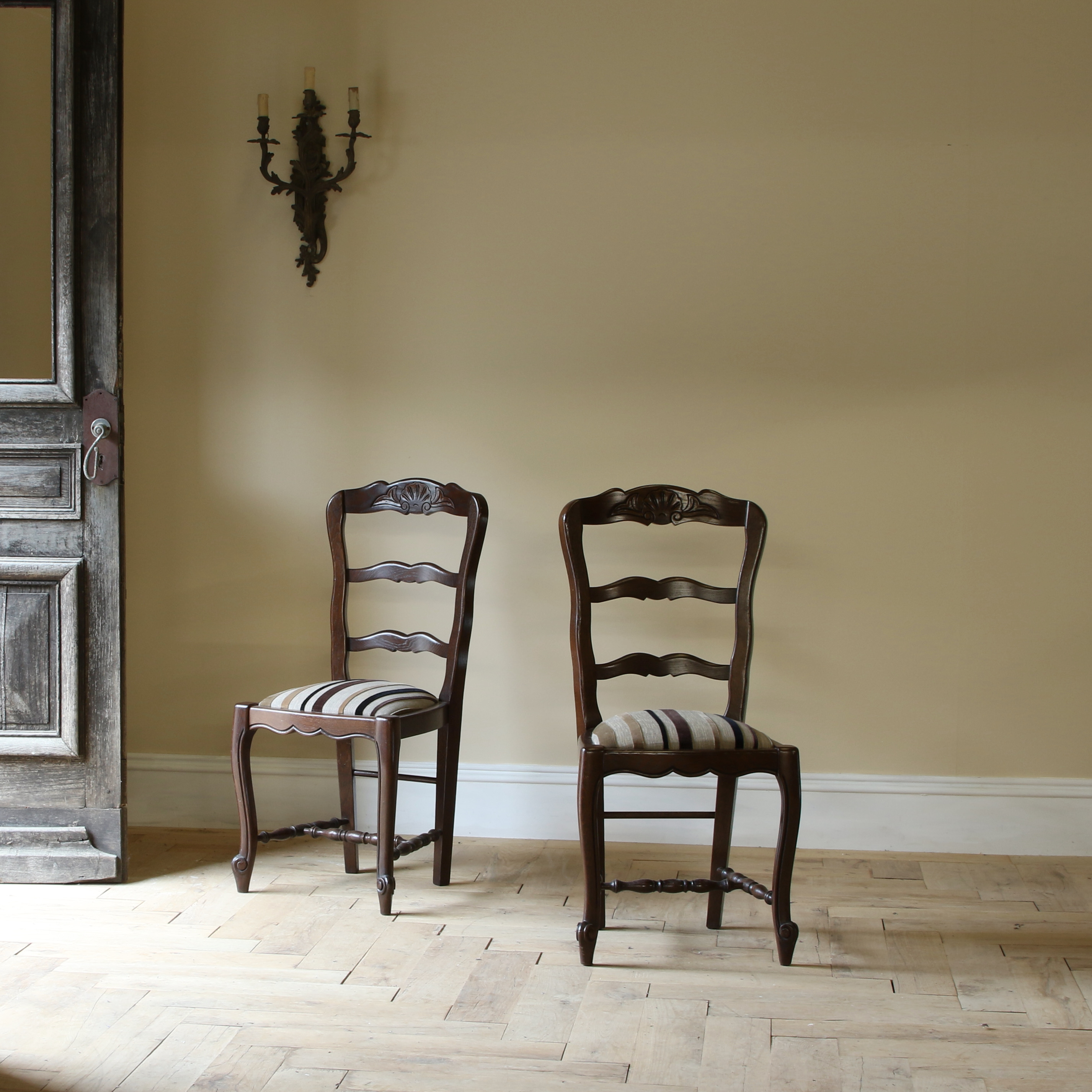 Set of Six New Oak Ladderback Chairs